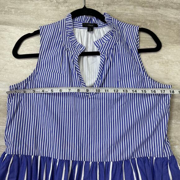 J.Crew Sleeveless tiered popover dress in mixed stripe #AK264 size small - Picture 7 of 9